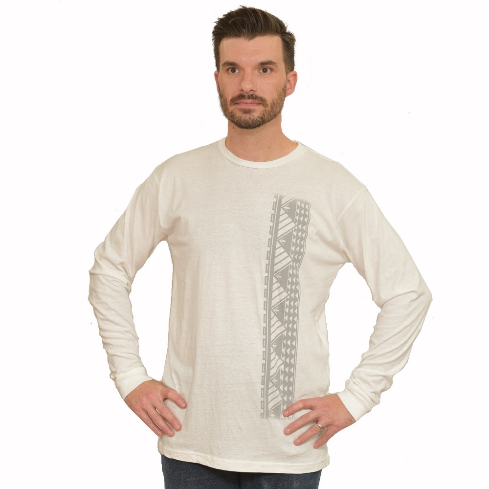 Men's Long Sleeve Shirt with Samoan Tattoo Print
